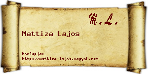 Mattiza Lajos névjegykártya